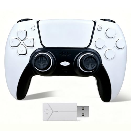 Image of Game Controller with 2.4G Adapter Compatible with Multiple Platforms, Support Turbo, Programmable Button in Back, Vibration, Motion Sensor, Audio Jack, Updated Required for Version 5 Game Console