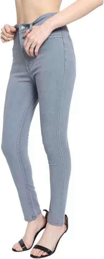 Image of Women Washed Skinny Fit Navy /grey-26
