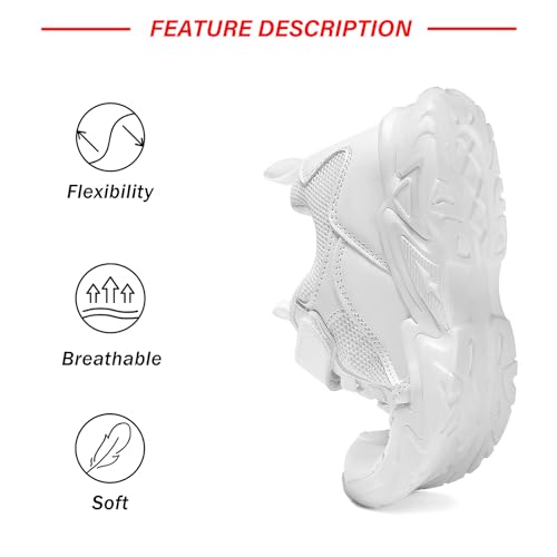 Unisex-Child White Tennis Shoes Breathable Sneakers for Boys Girls Lightweight Running Shoes Kids Toddler/Little Kid/Big Kid Gym Footwear4