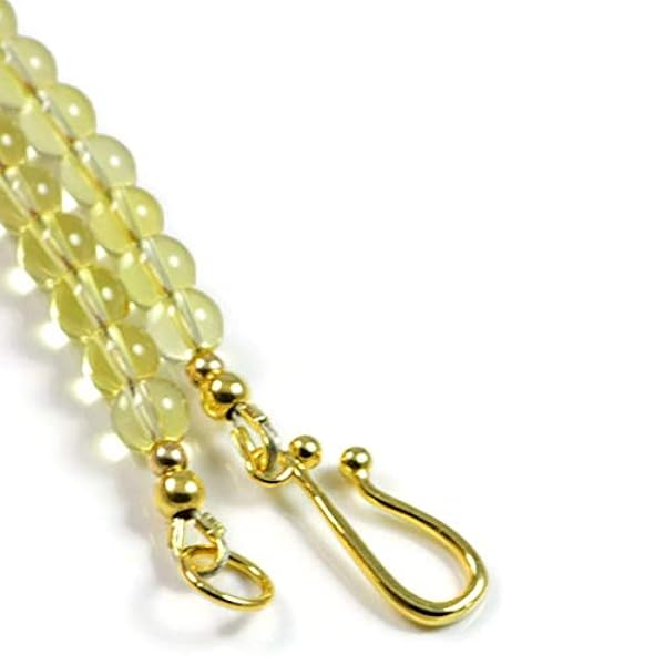 AqBeadsUk Classic Semi-Precious Gemstone 6mm Natural Citrine Round Beads 15.5" Luxury Handmade Women's Necklace