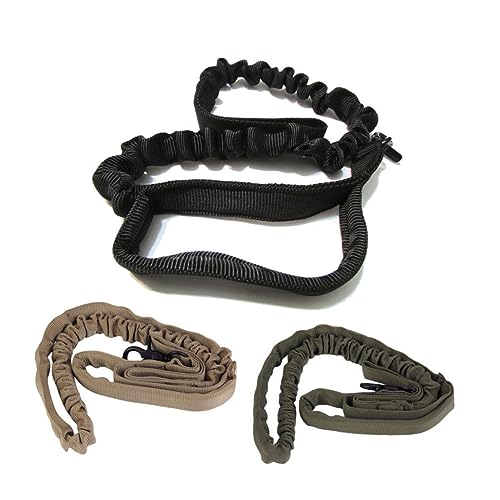 Happyyami Adjustable Nylon Dog Training Leash Black Reflective Elastic Comfortable Grip for Everyday Walks and Outdoor Activities for Dogs