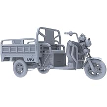 MRY-SFW XJTA200038 1/200 Electric Cargo Tricycle Unpainted Model Urban Logistics Diorama Accessory 2pcs
