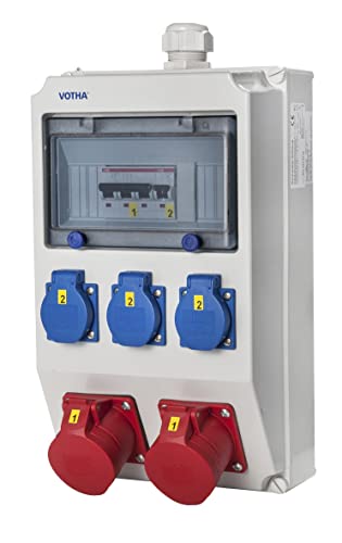 VOTHA® Wandverteiler - verdrahtetWOLFSBURG ohne FI-Schalter Steckdose 230 V~ 3, CEE 16 A, 400 V~ 2, CEE 32 A, 400 V~ ohne, LS 16 A, 1-polig, C 1, LS 16 A, 3-polig, C 1, LS 32 A, 3-polig, C ohne