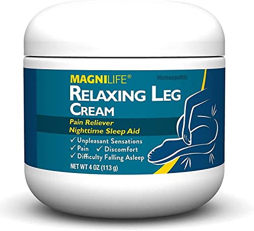 MagniLife Relaxing Leg Cream, Deep Penetrating Topical for Pain and Restless Leg Syndrome Relief, Naturally Soothe Cramping, Discomfort, and Tossing with Lavender and Magnesium - 2 Packs of 4oz