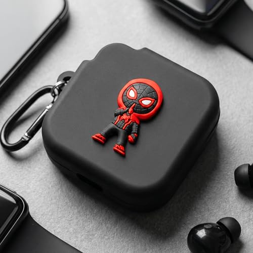 Image of Kapture Soft Silicone Case Compatible with Nothing Buds 2a, Cover with Hook, Nothing Buds 2a Case with Silicone 360 Protection, Dust-Proof, Shockproof (Red)