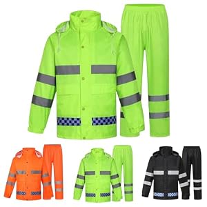 Hi-Vis Reflective Rain Suits for Men Women Waterproof Outdoor Raincoats Sanitation Worker Traffic Duty Rain Gear