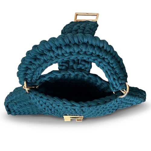 Image of Evening Clutch Bag for Women, Handmade Crochet Wedding Party Purse, Small Flap Formal Crossbody Handbag Evening Clutch
