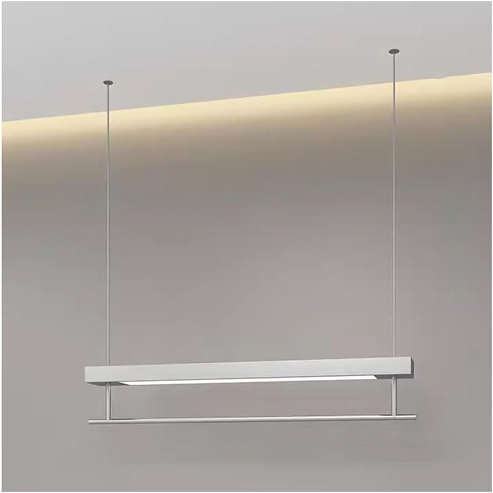 LED Clothing Display Rack Stainless Steel Ceiling Hanging Clothes Rack Clothing Store Special Display Rack Adjustable Height(150cm)