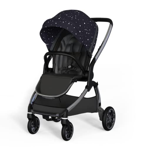 Capucci Velos Versatile Luxury Stroller, Patented Instant One-Button One-Action, Self Standing Fold, Full Size, Full-Feature Modular Baby Stroller W/Reversible Seat & Car Seat Adapters, Starry Sky #TOP27