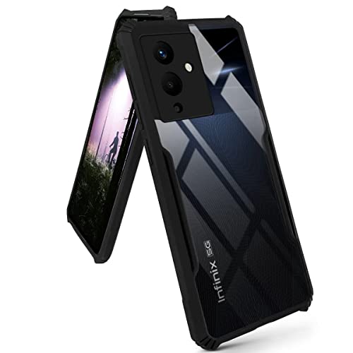 Image of Jkobi Back Cover Case for Infinix Note 12 5G (Shockproof with Polycarbonate Clear Panel | Professional Black)