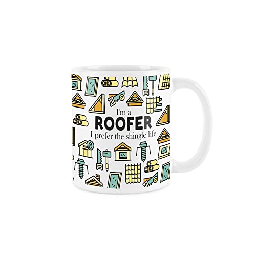 Purely Home Roofer Mug Fun Trades Gift - White Coffee/Tea Present Mug Gift