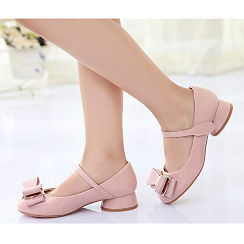 Girls Bowknot Rhinestone Flower Low-Heels Girls Dress Flats Shoes Rhinestone Princess Leather Shoes Girl Sandals Mary Jane Shoes3