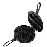Cast Iron Waffle Maker 8-inch Cast Iron Waffle Iron Stove Top Heating, Non-Coated Surface