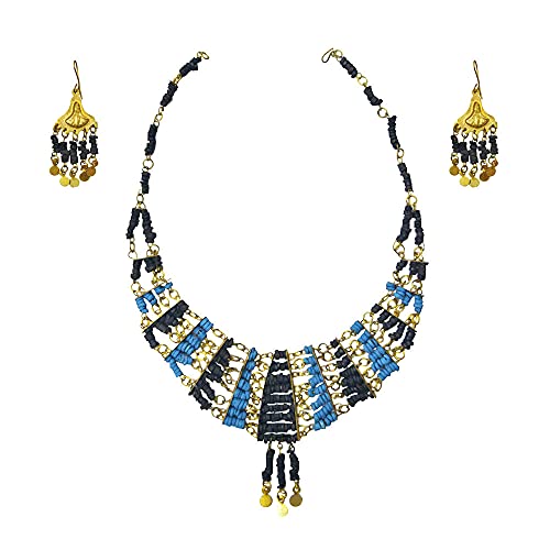 Collier égyptien en argile bleu pour vos fêtes et soirées thématiques