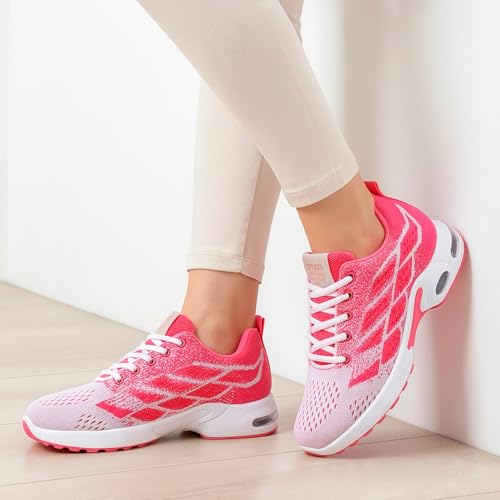 Image of Padgene Womens Sneakers Air Cushion Running Shoes Lightweight Tennis Walking Shoes Mesh Breathable Gym Work Fashion Sneakers Athletic Comfortable Casual