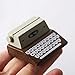 Walbest Dollhouse Mini Cashier Typewriter, 1Set 1:12 Miniature Typewriter Model Lightweight Multifunctional Wood Dollhouse Simulation Black Typewriter Shooting Props Mini
