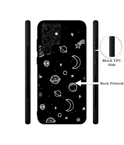 Image of Space Stars Universe Design Premium 2D Printed Metal Back Case Cover for Samsung Galaxy S22 Ultra 5G