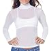 Lupo Women's Second Skin Long Sleeve Turtle Neck Sheer Top, One-Size Antarctic White