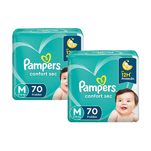 Kit Fralda Pampers Confort Sec Super Tamanho M 140 unidades