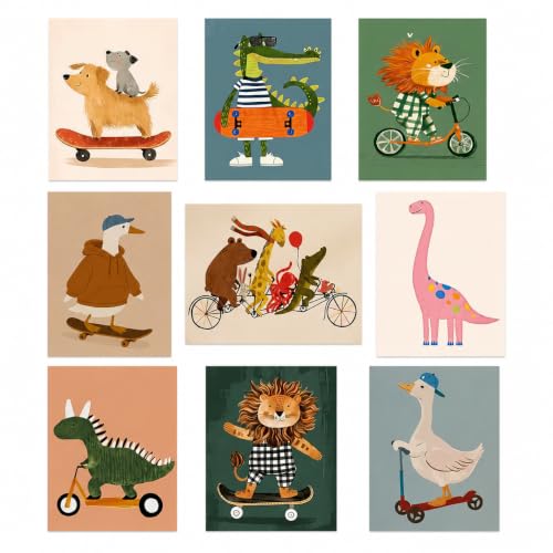 FloralGrace Images Adorables Déco Chambre Fille, Affiches Chambre Enfant avec Motifs Animaux Décoratifs, Déco Murale Chambre Enfant Harmonique, Images Chambre Enfant Garçon Moderne, 20 x 30 cm