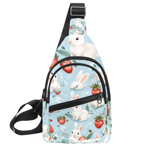 Sac à dos à bandoulière bleu fraise ajustable contre les secousses du running