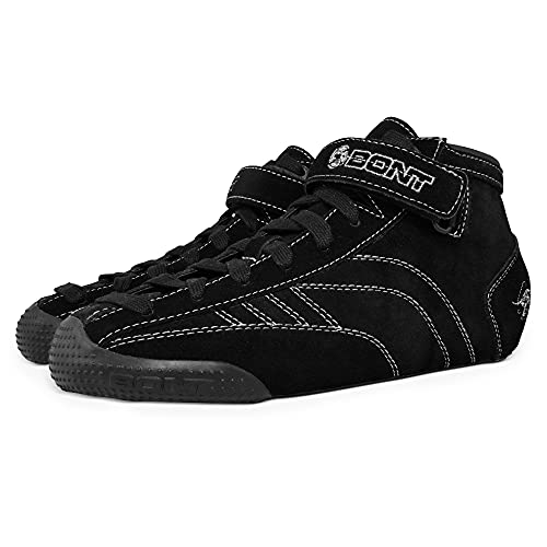 Prostar Black Suede Roller Skates with Glow LED Wheels for All Ages