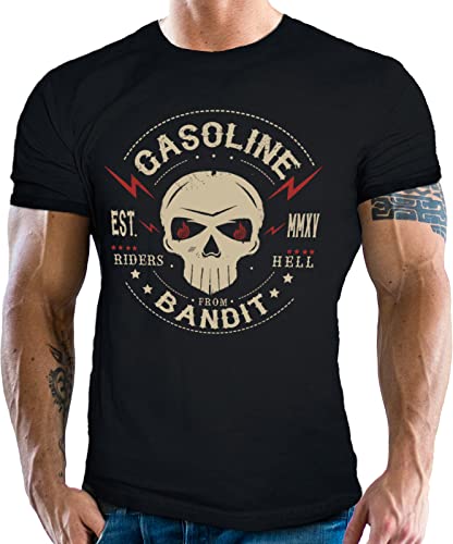 Gasoline Bandit- Camiseta manga corta para ombre, negro, L Cover