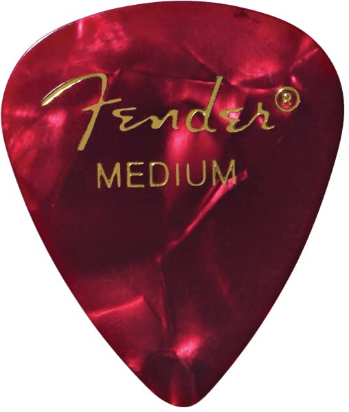 Fender Premium Celluloid 351 Shape Picks, Medium, Red Moto - 36 Pack