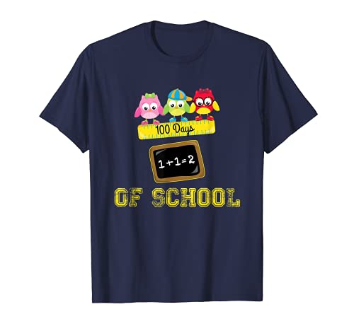 Eulen-Kleidung zum 100. Schultag T-Shirt Eulen-Kleidung zum 100. Schultag T-Shirt