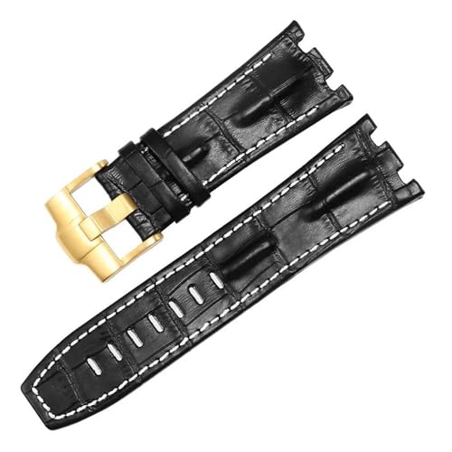 Bracelet en cuir véritable 28mm pour Royal Oak Offshore style haut de gamme