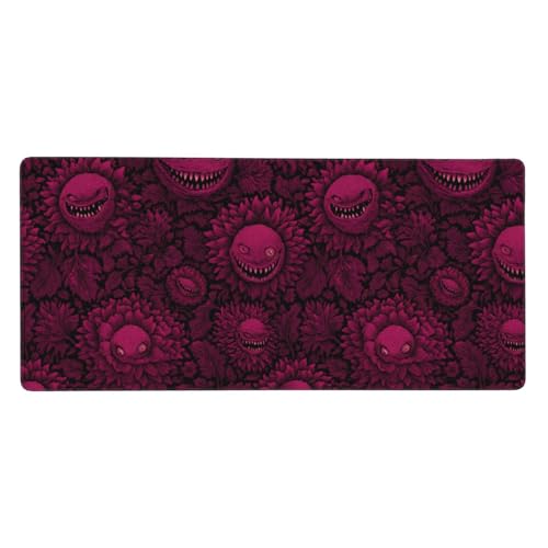 Tapis de souris de jeu imprimé plante carnivore rose pour PC