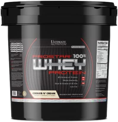 Ultimate Nutrition Prostar Whey Protein Powder Blend of Whey Concentrate Isolate and Peptides – Low Carb, Keto Friendly, 25 Grams of Protein – 150 Servings, Cookies N Cream, 10 Pounds