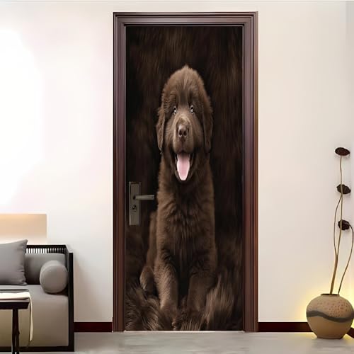 Autoadhesivo Pegatinas Para Puertas 95x215 cm Terranova Pegatinas Impermeables, Animal 3D Vinilos Pegatina para Puertas DecoracióN Del Hogar BañO u Oficina