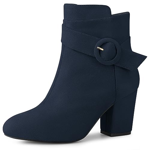 Bottines à talon pour femme Allegra K bleu marine en taille 42 EU