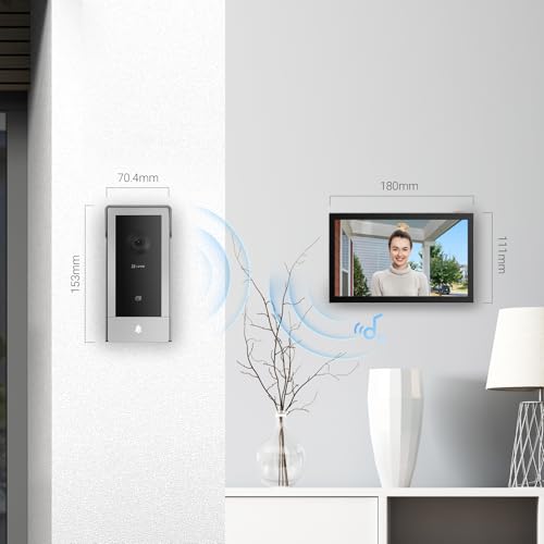 EZVIZ Videoportero WiFi Sistema de Intercomunicación 1080P, 7'' Monitor Táctil a Color,Timbre Video Mirilla 2 Hilos,Desbloqueo en Remoto,Audio Bidireccional,Doble Banda (2,4/5GHz), Diseño Delgado, CP5 - imagen 10