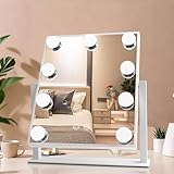 sylvwin Hollywood Espejo de Maquillaje con 9 Luces LED - 360° Giratorio, 3...