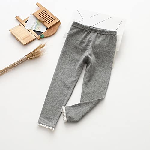 Girls Solid Color Leggings Trousers School Cute Lace Trim Footless Tights Fall Winter Casual Athletic Comfy Soft Sweatpants2
