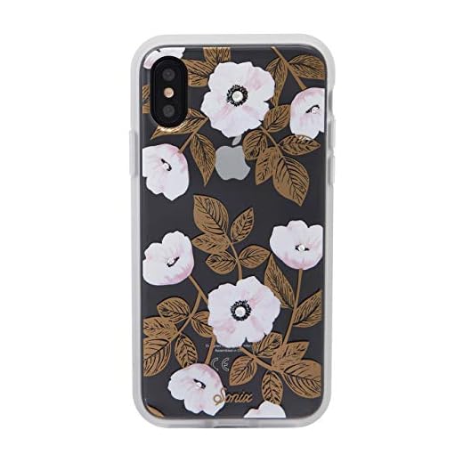 iPhone XS, iPhone X, Sonix Strass Harper (certifié Chute de Fleurs de Cristal) [Militaire] pour Femme à Motif de Protection Clair Série pour Apple iPhone X, iPhone XS