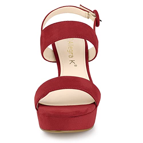 Image of Allegra K Women's Slingback Platform Heels Chunky High Heel Sandals