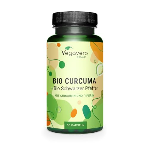 Vegavero Organic 14,200 mg Turmeric and Black Pepper Capsules High Strength | Curcumin 152 mg and Piperine 9,5mg | NO Additives, Lab-Tested