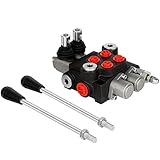 FAHKNS 2 Spool 21 GPM Hydraulic Flow Control Valve 3600 PSI G Ports Adjustable Relief Lever Handle Double Acting Parallel Center Tractor Loader W/Joystick Small Tractors/Tanks Loaders Log Splitters
