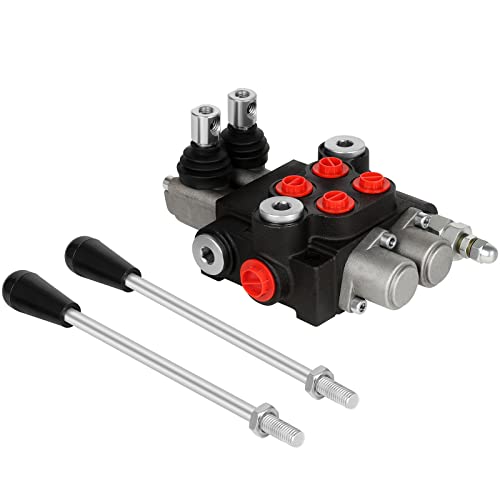 FAHKNS 2 Spool 21 GPM Hydraulic Flow Control Valve 3600 PSI G Ports Adjustable Relief Lever Handle Double Acting Parallel Center Tractor Loader W/Joystick Small Tractors/Tanks Loaders Log Splitters by FAHKNS - Used condition - CA$71.28