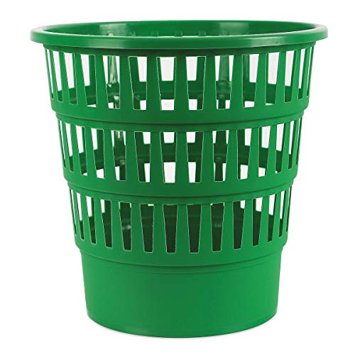 Office Products 19053621-02 Abfallkorb Papierkorb 16 Liter Kunststoff Mülleimer Design Für Büro Küche Stabil Ökologisches PP-Produkt Rissbeständig 1 Stück Grün Maße: 30,8 x 31 x 30,8cm