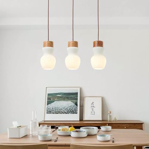 Suspension en bois moderne pour îlot de cuisine et repas convivial - 4