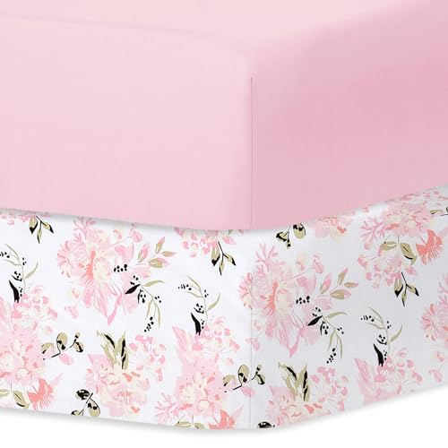 Little Grape Land 2er-Pack Kinderbettlaken Blumen Rosa