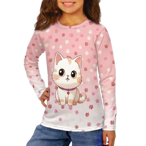 Image of Long Sleeve Shirts for Girls Winter Tops 3-16t Cartoon T Shirts for Fall Clothes