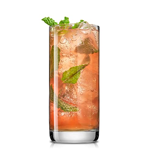 JoyJolt Faye 13oz Highball Glasses, 6pc Tall Glass Sets. Lead-Free Crystal Drinking Glasses. Water Glasses, Mojito Glass Cups, Tom Collins Bar Glassware, and Mixed Drink Cocktail Glass Set by JoyJolt - Image 8