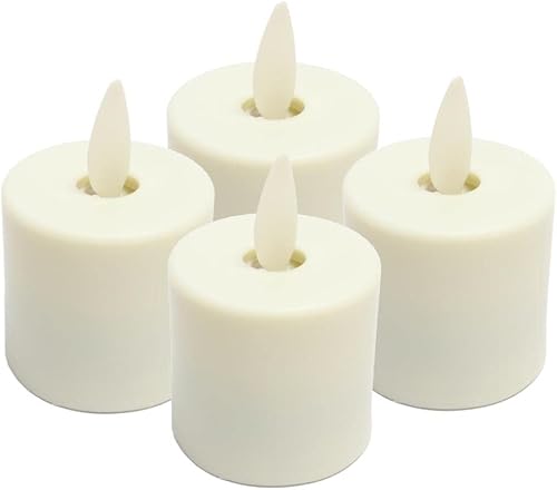 Liown 36121 - Velas de té eléctricas recargables (4 unidades), color marfil