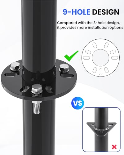 Image of 5000 lbs Heavy Duty Trailer Jack, A-Frame Trailer Jack, 20-24V Cordless Drill Compatible, RV Tongue Jack with 26 inch Lift, 9-Hole Drop Leg, Manual Crank Handle & Cover for Boat, Utility Trailers