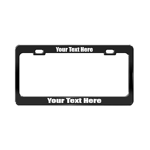 Premium Aluminum Black License Plate Frame Custom Personalized Tag Black